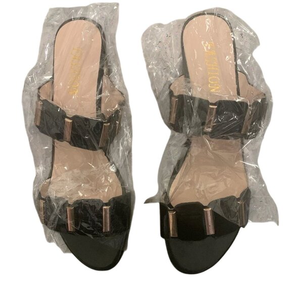 NWT FASHION SLIP ON BLOCK HEELS SANDALS EU40, US-7 - Picture 6 of 11